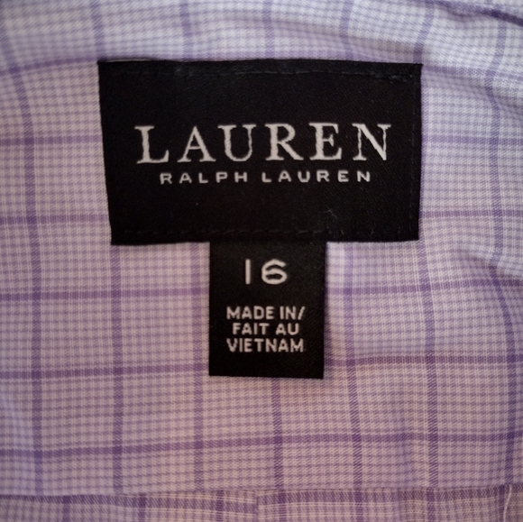 Ralph Lauren Youth Lavender Plaid Button Down Shirt NWOT - Picture 3 of 13